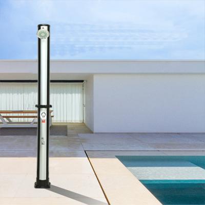 China High Pressure Water Saving PVC Round Body 2 Parts Easy Install 35 Liter Outdoor Garden Solar Shower Pool for sale