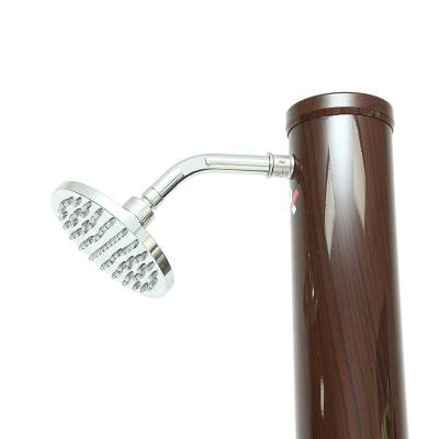 China 2021 20l Straight Wood Grain Color PVC Energy Saving Hot Selling Outdoor Solar Shower High Pressure Water Saving Column for sale