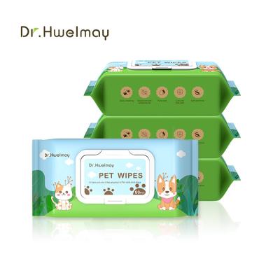 China Sustainable Portable Pet Wet Wipes Free Samples Private Label Wet Wipes China Factory 80 Pack Pet Wipes for sale