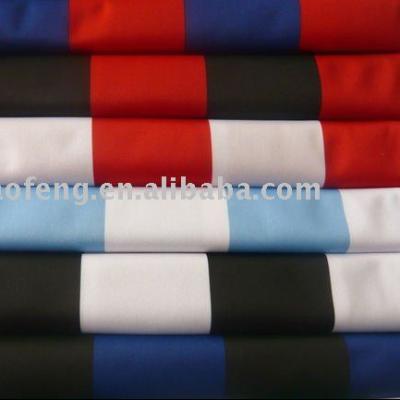 China Antistatic 100% Polyester Knitted Stripe Printed Fabric For Soccer Uniform for sale