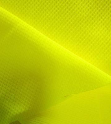 China Fluorescent Polyester HI-VIS Mesh Fabric For Safety Workwear for sale