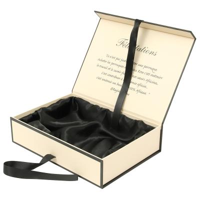 China Full Disposable Printing Packaging Paper Apparel Boxes With Satin Lined Luxury Gift Boxes With Ribbon And Magnet Product Packaging Boxes for sale