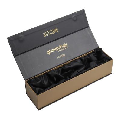 China Disposable Custom Luxury Wigs Foldable Paper Satin Lined Gift Boxes With Ribbon Packing For Hair Extension 100pcs MOQ for sale