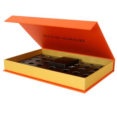 China Custom Made Handmade Rectangle Luxury Scarf Gift Packaging Rigid Silk Box With Magnetic Closure for sale