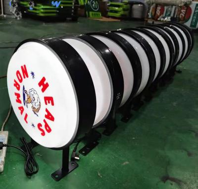 China Factory Direct Customized Round Bar Signs Outdoor Advertising Light Box Wall Mounted Aluminum Circle for sale