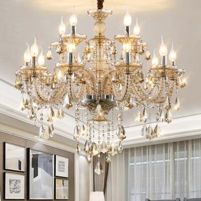 China Gold Extra Large Luxurious Nordic Wedding Crystal Lighting Fixture Chandelier Lamp Hotel for sale