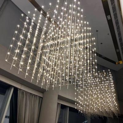 China Luxury Villa Mall Lobby Chandelier Large Elegant Crystal Pendant Light LED Lamp for sale