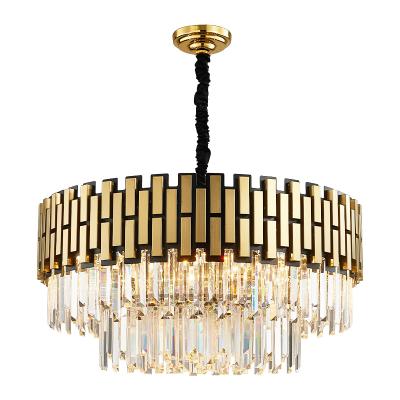 China Luxurious Hot Selling Luxury Hotel Villa Large Round Ceiling Led K9 Crystal Chandeliers for sale