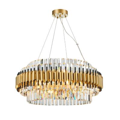 China Luxurious Indoor Pendant Lamps Hotel Restaurant Gold Crystal Chandelier Light Modern Decorative Luxury for sale