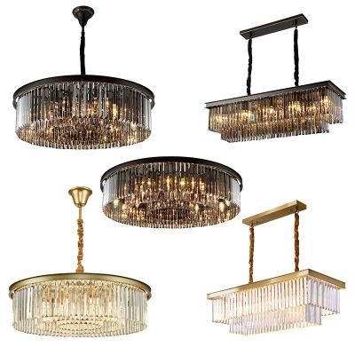 China 2022 Modern Best Selling Graceful Crystal Circle Black Clear Chandelier Glass Nordic Decoration Pendant Lamp For Bedroom for sale