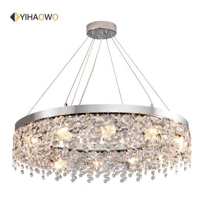 China Modern Minimalist New Design Living Room Dining Room Decoration Gold Color Vintage Luxurious Residential Glass Crystal Chandelier Light for sale