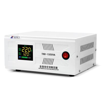 China SVC TKR-1500VA Single Phase 220V Home Use LCD Intelligence AC Voltage Stabilizer Automatic Regulator for sale