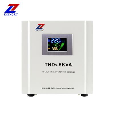 China Ultra low type homeuse intelligence AC voltage regulator SVC TND3-5KVA 5000w automatic voltage stabilizer for sale