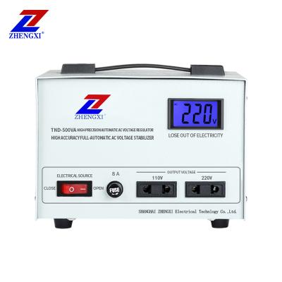 China 500W Single Phase Servo Intelligence SVC TND-500VA AC Voltage Regulator Automatic Stabilizer for sale