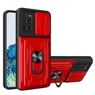 China New Trend Shockproof Armor Ring Kickstand Magnetic Detachable Wallet Card Slot Phone Case For Samsung Galaxy S20 Plus for sale