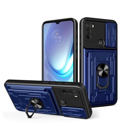 China Detachable Camera Shockproof Military Magnetic Protective Kickstand Grade Wallet Card Slot Bag Phone Case For Motorola Moto G50 for sale