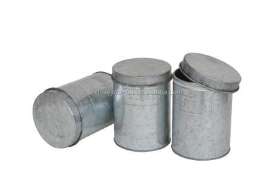 China Freshness Retention Galvanized Tea Sugar Coffee Canister Set Of 3 for sale