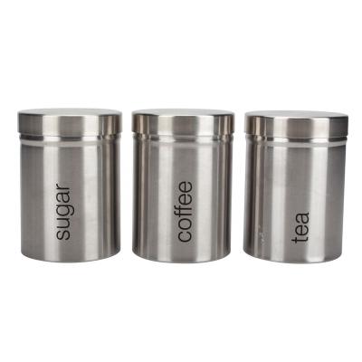 China Sustainable Coffee Stainless Steel Tea Sugar Canister for sale