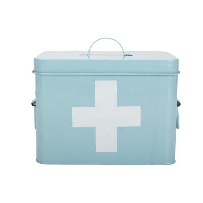 China Sustainable Medical Use Metal Medicine Storage First Aid Box Canister for sale