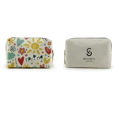 China Lady High-quality Custom Logo Cosmetic Bag Travel Pouch Portable Makeup Bag With Zipper for sale