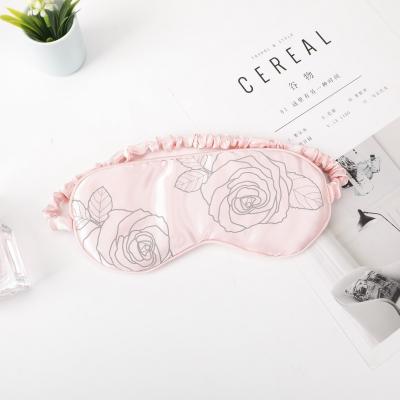 China Custom Logo Luxury Travel Eyemask Satin Wholesale Anti-Wrinkle Sleep Mask Silk Eye Mask With Pocket for sale