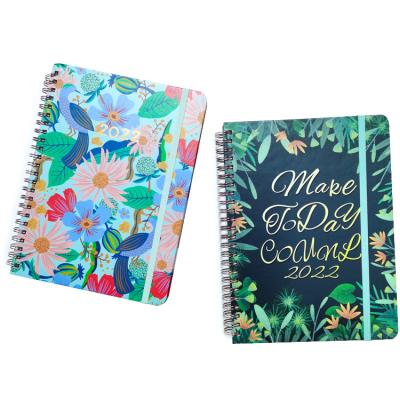 China Free Sample Eco-friendly Paper Book Printing Custom Wire Binding Notebook Agenda Planner Catalog Diary Organizer Wirebound Notebook for sale