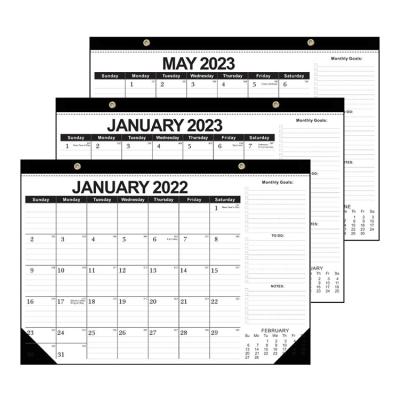 China corner protectors & Transparant Cover In Stock 2023 Office Table Calendar Monthly Planner 2022 Custom Design Logo Printed Tear Off Desk Calendar for sale