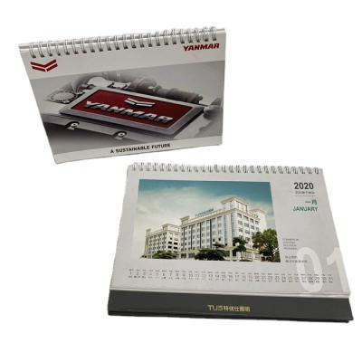 China 2022 wall calendar or desk calendar custom color accepted wire bind calendar printing with special notepad desk calendar for sale