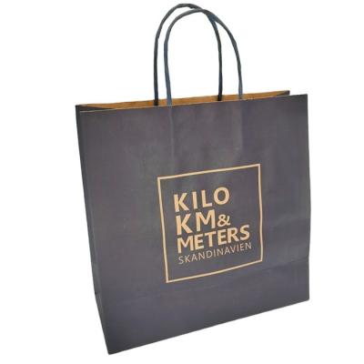 China Wholesale Recyclable Luxury Black Shoes Clothes Kraft Paper Bags Printed Custom Logo Packaging Paper Bag Clothing Shopping Gift Jewelry for sale