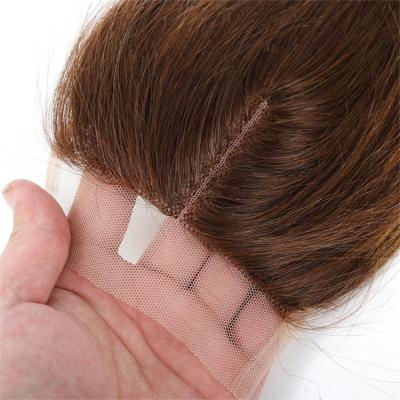 China 100% Virgin Human Hair 4*4T Type Real Lace Mechanism Hair Block Lace Frontal Closure Hair Block for sale