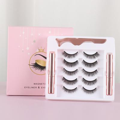 China Natural Soft Private Label Magnetic False Eyelashes Waterproof Magnetic Eyeliner Set Eyelashes With Natural Look for sale