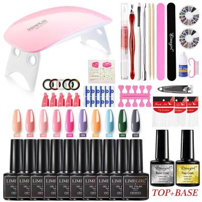 China Professional UV Nail Dryer LED Lamp Nail Kits With Lamp Brush Glitter Nail Drill Machine Led Art Decoration Sets Nail Salon Manicure Supplies for sale