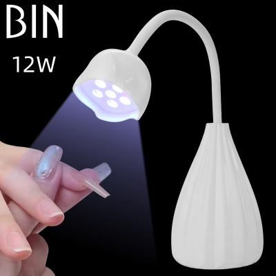 China Finger Nail Beauty 12w Led Drying Nail Dryer Lamp Portable Nail Desk Lamp New Cordless Rechargeable 12w Led Nail UV Lamp for sale