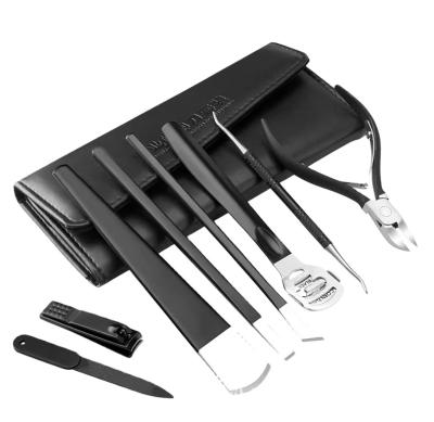 China Durable 2021 Pure Black Cool Stainless Steel Nail Tools With Soft Packing Stainless Steel Pedicure Unisex Manicure for sale