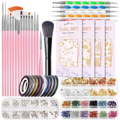 China Easy Apply Best Professional Nails Art Decoration Tool Nail Art Kit Manicure Set Price for sale