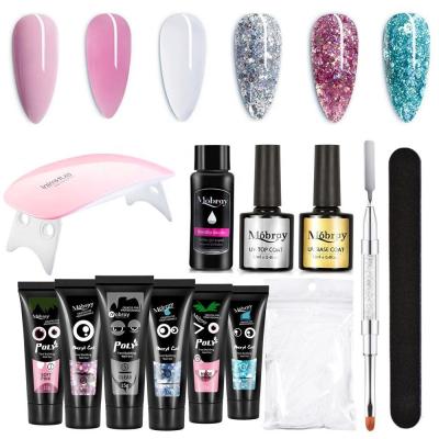 China LED Poly Gel Glitter Pink Glitter 30ml Quick Cure Acrylic Nails For Nail Extensions for sale