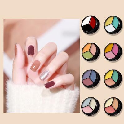 China Nail Art Beauty The Popular DIY Nail Gel Polish Glue Soild Three-color Solid Gel for sale