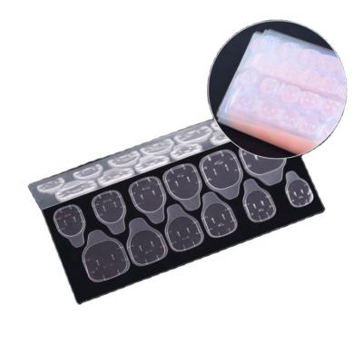 China Easy Apply Jelly Glue Hot Selling Jelly Glue Nail Wear Transparent Waterproof Nail Stickers Invisible Nail for sale