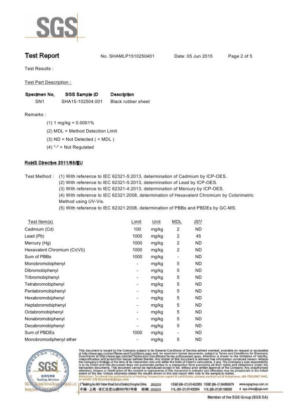 ROHS report - Nanjing Skypro Rubber&Plastic Co.,ltd