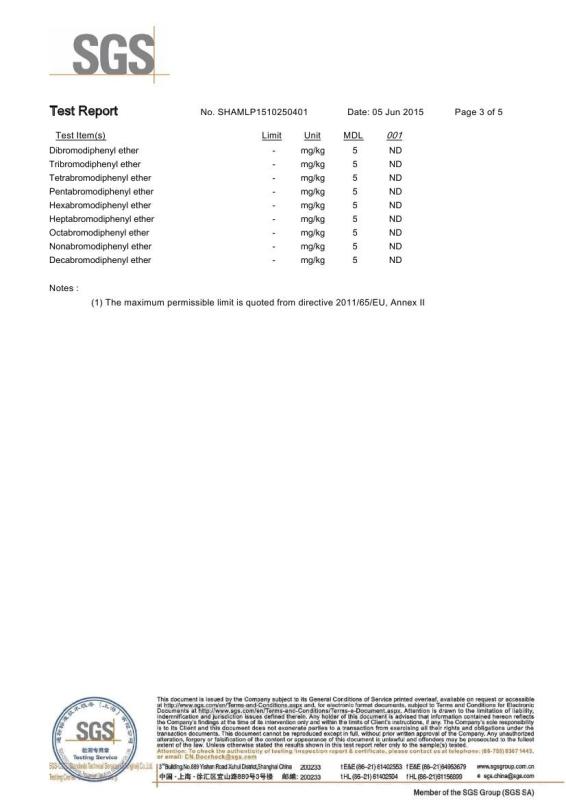 ROHS report - Nanjing Skypro Rubber&Plastic Co.,ltd