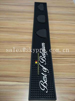 China Embossed Logo Molded Rubber Products Rubber Black Silicone Soft PVC Bar Mat for sale