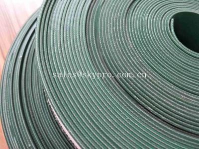 China Food Grade PVC Cleat 4mm Flat Rubber Conveyor Belting Durable Straight Grain for sale