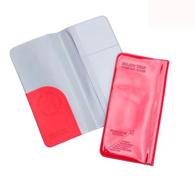 China Personal Custom Logo Handmade Travel Accessories Card Storage PVC Leather Passport Holder Case Cover for sale