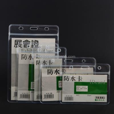 中国 Super Quality Custom Waterproof Clear Soft Plastic PVC ID Card Holder Transparent Name Badge Cover 販売のため