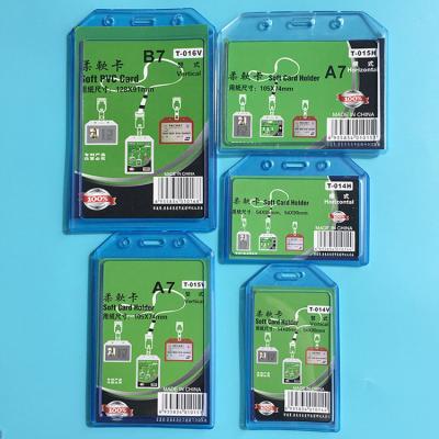 中国 Vertical ID Badge Holder Bank Credit Card Bus Cards Case Cover Holders Office School Stationery 販売のため