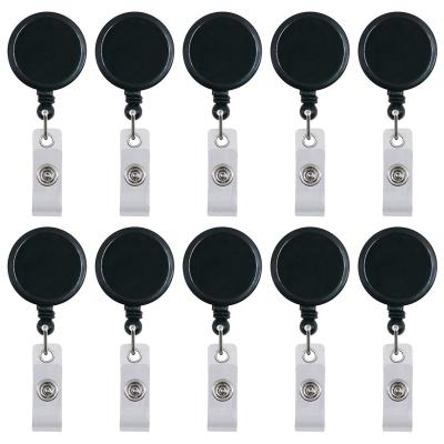 China Promotional Plastic Retractable Colorful Badge Holder Reels with Swivel Alligator Clip for sale