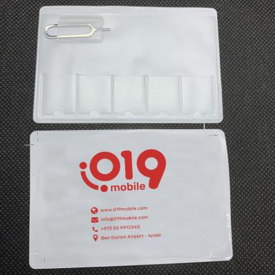 中国 Custom Logo Cheap Soft Plastic PVC Nano SIM Card Holder Pouch Cover 販売のため