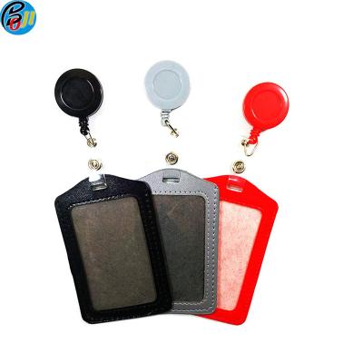 中国 European style High quality fashion leather lanyard id card badge holder 販売のため