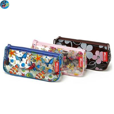 China Funny mini PVC makeup toiletry bag with zip- lock on top for sale