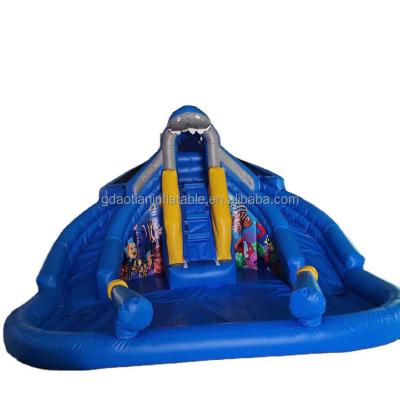 China Double Water Slide Hop Slide PVC Offer Outdoor Water Entertainment Inflatable Pool Happy Inflatable Combo Suit for sale